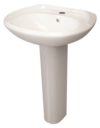 Includes: Basin &amp; Full Pedestal
Comes with 1 Tap Hole
Dimensions: H 812 x W 573 x D 460mm
Made from White Vitreous China