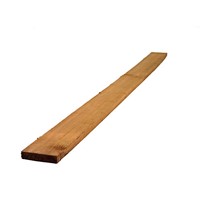 Timber gravel board 6"x1" comes in a pressure treated brown colour and sits at the bottom of a timber featheredge panel.