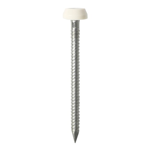 Impact and UV resistant A4 Stainless Steel polymer headed nails. Used for fixing soffits, fascias, roofline trims and where other aesthetic fixings are required.