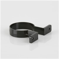 Pipe Bracket  clips on around the downpipe and can be  screwed into either timber, brickwork or blockwork to support the downpipe  and stop any movement occurring.