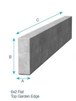 150mm x 50mm x 914mm Flat Top Edging