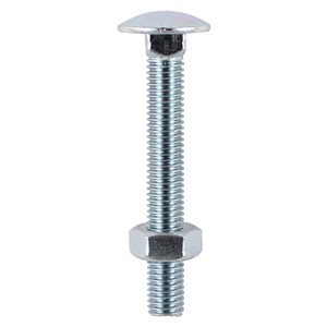 A domed head bolt with a square anti spin shoulder mainly used for clamping timber or attaching ironmongery to timber. NOTE: Nuts included.