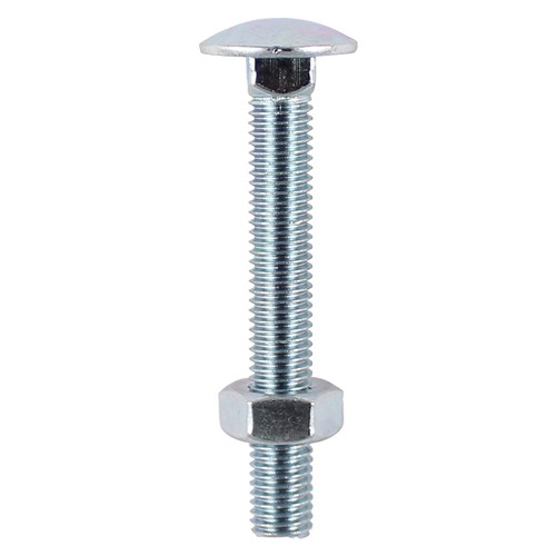 A domed head bolt with a square anti spin shoulder mainly used for clamping timber or attaching ironmongery to timber. NOTE: Partially threaded. Nuts included.