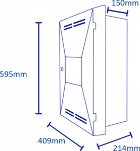 The recessed Gas Meter Box by Timloc has been designed to house standard UK domestic gas meters and satisfies all NHBC requirements. It also meets all relevant British Standards and complies with relevant Building Regulations having been manufactured to BS EN ISO 9001-2015.
The Meter Box is made from hot-pressed, glass-reinforced plastic (GRP) meaning it won’t corrode and is weather resistant. It is available in white, but is easily cleaned and can be painted as required.

A minimum wall cut out of 535mm x 365mm is required and the box should be built into the wall in the specified position, ensuring it does not bridge the damp proof course.