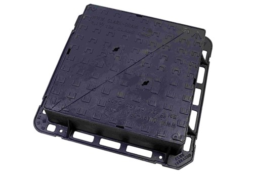 675x675x150mm D400 double triangular ductile iron cover and frame are used in estate roads, delivery areas, Light Industrial, car parks.