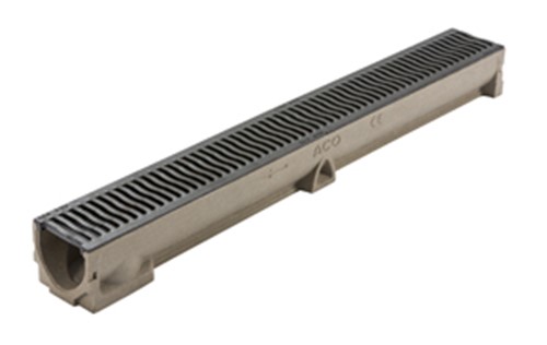 Manufactured from Vienite&#174;, ACO’s high strength recycled polymer concrete material, ACO RainDrain&#174; B 125 is suitable for vehicle traffic up to Load Class B 125.  The high quality ACO RainDrain&#174; B 125 channels interlock, allowing for quick and easy installation. ACO RainDrain B 125 comes complete with a cast iron grating making it ideal for driveway applications.