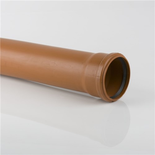 Under Ground 110mm x 6m Single Socket Pipe