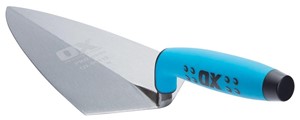 The OX Pro Series Brick Trowel is fitted with the OX-grip soft handle with finger protection to ensure added comfort and safety.   The Bricklaying Trowel is designed to scrape wet mortar and eliminate any material wastage in the trowel.  The Pro Brick Trowel is made from premium quality material to ensure it offers superior sharpness and is tough, reliable and durable.   Engineered with top-notch materials and tested for optimum performance, OX products are sure to make the work on the site convenient, effective and efficient.