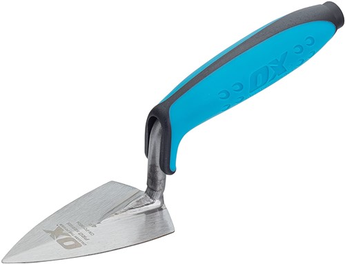 The OX Pro Series Pointing Trowel is fitted with dura-grip Soft Handle and finger protection for enhanced comfort and protection.   The straight welded shank of the OX Pointing Trowel with a Philadelphia Pattern is designed to scrape wet mortar and eliminate material wastage from the trowel with ease and  has a soft handle and can be used in building works, plastering, industries, etc.  The OX Philadelphia Pattern Pointing Trowel has a robust construction and is made using high-quality materials. The trowel works well in diverse condition for a longer period of time without any hassle.