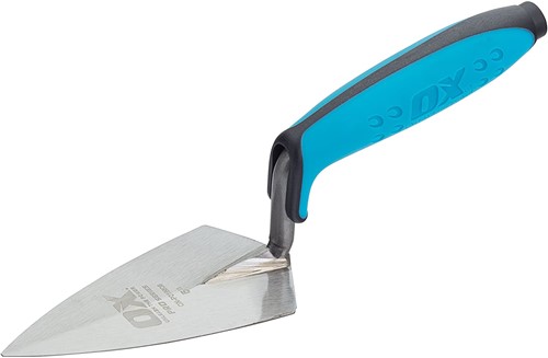 The OX Pro Series Pointing Trowel is fitted with dura-grip Soft Handle and finger protection for enhanced comfort and protection.   The straight welded shank of the OX Pointing Trowel with a Philadelphia Pattern is designed to scrape wet mortar and eliminate material wastage from the trowel with ease and  has a soft handle and can be used in building works, plastering, industries, etc.  The OX Philadelphia Pattern Pointing Trowel has a robust construction and is made using high-quality materials. The trowel works well in diverse condition for a longer period of time without any hassle.