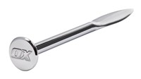 The OX-P100102 OX Pro Line Pins 6" / 152mm (2 pack) are designed for professional bricklayers to secure brick lines in place during brickwork. Manufactured from solid forged steel, these pins provide durability and strength for daily site use. The tapered design allows easy insertion into mortar joints, while the chrome-plated finish resists rust and corrosion. Supplied as a pair, they are an essential tool for achieving straight and accurate brickwork courses.