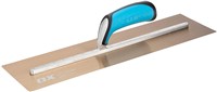 The OX Pro Stainless Steel Plasterers Trowel is designed with pre-worn edges which helps in eliminating line & ripple marks with ease and  is made with premium quality tempered stainless steel blade and a fully riveted shank ensuring durability and reliability.  he OX Finishing Trowel uses a lightweight shank made of industrial grade aluminium which is riveted completely across the blade to prevent any bends or breaks.  The OX Builders Plastering Trowel has a soft and comfortable dura-grip handle and a thumb guard for extra comfort and safety.