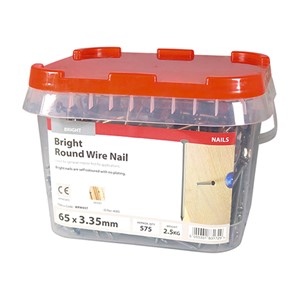 General use with full round head for clamping. Bright nails are self coloured and have no plating.
• Suitable for indoor applications
• Conforms to Eurocode 5 and service class 1