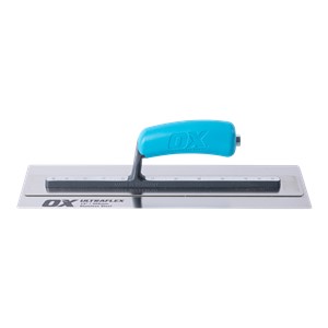 The Flat blade of the OX Finishing Hand Trowel is flexible to provide a perfect finish and is made using 0.3 mm ultra flexible good quality stainless steel blade.  The stainless steel blade of the OX Finishing Trowel is attached to a fully fastened shank, to provide superior balance and strength while working,  The twin blade system of the Finishing Trowel offers flexibility and makes it perfect for concrete smoothening.  The OX Plaster Trowel is engineered with an ergonomic handle, which reduces hand fatigue and gives a non-slip grip, hence adding both comfort and strength while working.