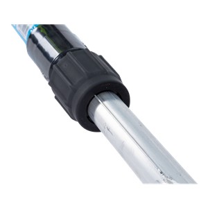 The OX telescopic handle has been made from high quality extruded aluminium with a fluted profile.  The telescopic handle has been powder coated to give it  protection in the harsh conditions of a building site. The telescopic handle has a screw lock fitting which is  compatible with our  ox pro aluminium bullfloat.