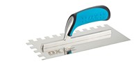 The blade of the Pro Notch Trowel is made using high-quality carbon steel for enhanced longevity and durability.  The steel blade of the Pro Notch Trowel is attached to the handle through a strong aluminum shank which prevents handle from warping and for comfort and a strong grip, the Pro Notch Trowel comes with a soft, dura grip handle.   The Pro Notch Trowel is designed perfectly to ease the spreading of adhesives and setting materials to various surfaces quickly.