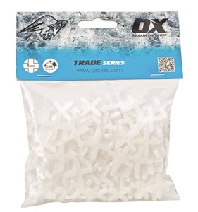 The OX Tile Spacers are made using strong and durable plastic that wont break, warp or crack during use and ensure you achieve a professional looking, clean and neat finished tiling work.  Simply assemble the grout and tiles as per the instructions and make relief cuts and spacing with the help of the OX Tile Spacers.  The OX Tile Spacers come in a pack of 250, with each spacer measuring 6mm, so you have a unified space between the tiles.