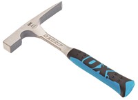 The precisely grounded chisel-end of the OX Pro Brick Hammer enables cleaner cutting of bricks.  All the features of a tool can be a total waste if you can't hold it properly. The OX Pro Brick Hammer comes with a non-slip, comfortable handle which also helps in shock reduction.  The body of the OX Chipping Hammer is a forged, one-piece steel construction which ensures the longevity of the hammer tool.  The entire structure of the OX Pro Brick Hammer is precisely designed and well-balanced, which makes it a perfect hammer.