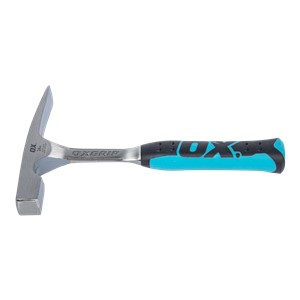 The precisely grounded chisel-end of the OX Pro Brick Hammer enables cleaner cutting of bricks.  All the features of a tool can be a total waste if you can&#39;t hold it properly. The OX Pro Brick Hammer comes with a non-slip, comfortable handle which also helps in shock reduction.  The body of the OX Chipping Hammer is a forged, one-piece steel construction which ensures the longevity of the hammer tool.  The entire structure of the OX Pro Brick Hammer is precisely designed and well-balanced, which makes it a perfect hammer.