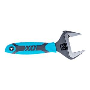 The OX PRO Series Wrench has an adjustable jaw that can expand up to 34mm in width.  The head of The OX Pro Extra Wide Jaw Adjustable Wrench is slim, and the tips are pointed so that it can be used comfortably in narrow spaces as well. The jaw has a measurement scale engraved for precision.  The OX Pro Extra Wide Jaw Adjustable Wrench is precision hardened for extreme durability.  The wrench is fitted with DURA GRIP Soft Handle to give you an anti-slip grip - giving you better control.  The adjustable jaw with a slim head and measurement scale makes the OX PRO Series Wrench suitable for plumbing sanitaryware, wash basins, tube nut disassembly, gas industry work, etc.