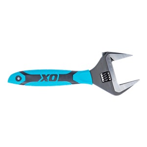 The OX PRO Series Wrench has an adjustable jaw that can expand up to 60mm in width.  The head of The OX Pro Extra Wide Jaw Adjustable Wrench is slim, and the tips are pointed so that it can be used comfortably in narrow spaces as well. The jaw has a measurement scale engraved for precision.  The OX Pro Extra Wide Jaw Adjustable Wrench is precision hardened for extreme durability.  The wrench is fitted with DURA GRIP Soft Handle to give you an anti-slip grip - giving you better control.  The adjustable jaw with a slim head and measurement scale makes the OX PRO Series Wrench suitable for plumbing sanitaryware, wash basins, tube nut disassembly, gas industry work, etc.