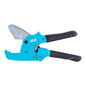 The blade of the OX PVC Pipe Cutter sports a distinctive V shape design, which helps te tool to easily cut through pipes smoothly.  The OX PVC Pipe Cutter is made using heavy duty stainless steel for enhanced durability and reliability.  The blade of the OX PVC Pipe Cutter can be used to cut through any upvc/pvc pipe effortlessly without warping or shattering.  Though the OX PVC Cutter is made of stainless steel, it is extremely flexible and can easily cut 16 -42 mm pipes.  The OX PVC Pipe Cutter is the fastest most effective pipe cutter you will find, however tuff the pipe, this will cut through it rapidly and cleanly.