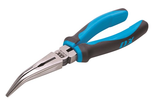 The unique design of the OX Bent Long Nose Pliers enables it to be used across a variety of tasks such as, bending, cutting or grasping metal. This makes them suitable for professional as well as for general purposes.  The best-in-class OX Bent Long Nose Pliers are made with induction hardened chrome stainless steel for enhanced durability.  The OX Bent Long Nose Pliers are firm, which allows ease of movement and the soft rubber grip handles provide added comfort and avoid any slippage.  The cutting edges on 200mm OX Long Nose Pliers are hardened for enhanced reliability and longevity.