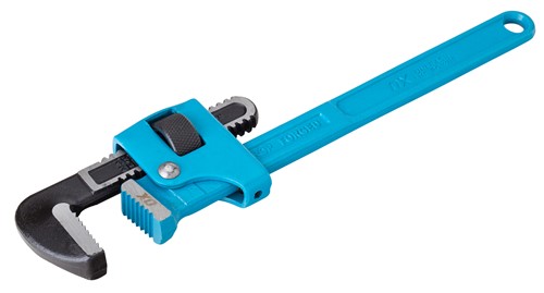 The OX Stilson Pipe Wrench is compatible with most pipe wrenches made of various materials like copper, aluminum, ferrous and non-ferrous materials with different sizes and comes with deeply grooved jaws for a good grip and ratcheting action while using the tool.  The Pipe Tightener Tool is tough and is forged from high-grade heavy duty steel material.  The Plumbing Tool Pipe Wrench is 300 mm / 12 inches in length and its adjustable jaws open upto 40 mm.