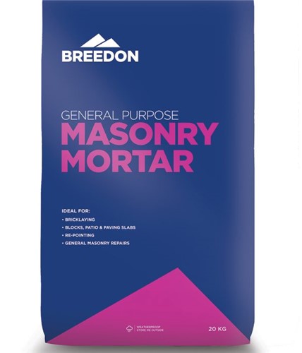 Our  Breedon general purpose masonry mortar is suitable for laying bricks, blocks, patio and paving slabs, as well as re-pointing and carrying out general masonry repairs.