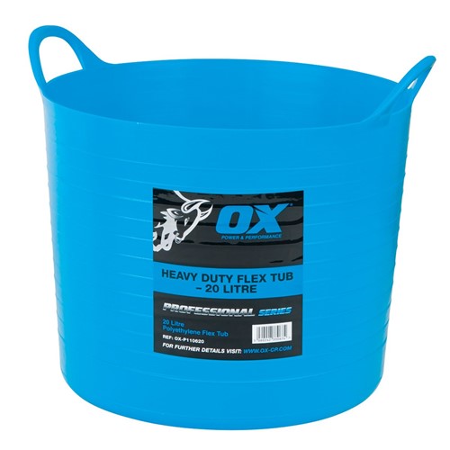 The OX pro heavy duty is a polyethylene flex tub.