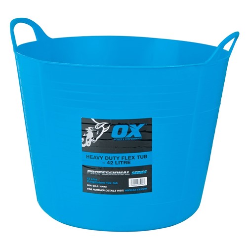 The OX pro heavy duty is a polyethylene flex tub.