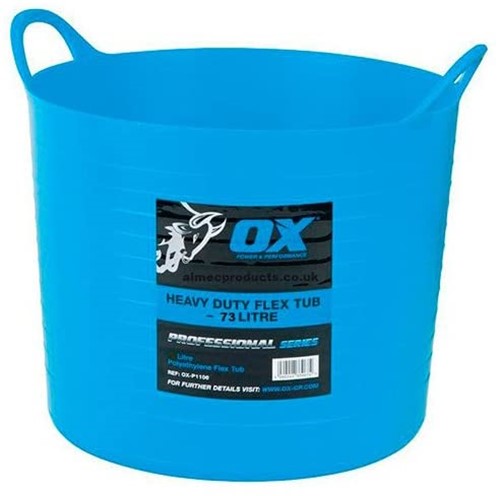 The OX pro heavy duty is a polyethylene flex tub.