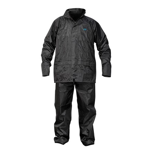 The OX rain suit is made from durable PVC,  the jacket and trousers will provide waterproof protection for the wearer.  The jacket has zip front, elasticated inner cuffs and concealed hood.