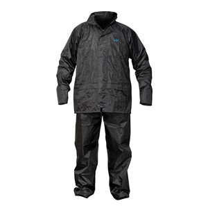 The OX rain suit is made from durable PVC,  the jacket and trousers will provide waterproof protection for the wearer.  The jacket has zip front, elasticated inner cuffs and concealed hood.