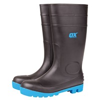 The Ox safety wellington boots are oil, acid and abrasion resistant with steel toe and midsole protection.  The boots are puncture resistance and have reinforced ankle and shin. Comply to EN 345 s5 standard.