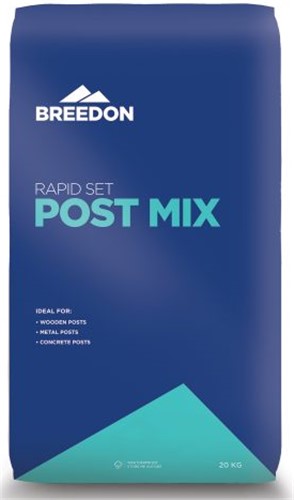  Breedon Rapid Set Post Mix secures posts quickly and accurately. It improves your operation times because it’s pre-mixed and sets fast (approximately 10 minutes). This means you can fix the post in exactly the right way without having to support it for too long. It is available in showerproof, tear-resistant, plastic packaging.