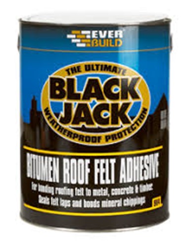 Everbuild Black Jack 904 Bitumen Roof Felt Adhesive is a cold applied, oxidised bitumen-based adhesive used to bond roofing felt to most surfaces including metal, concrete, timber and more.