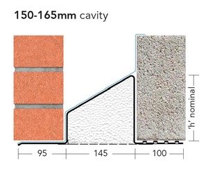 IG L1S150 standard steel lintels used typically in cavity walls with a 150mm-165mm cavity and 100mm brick/blockwork on the inner and outer leafs.