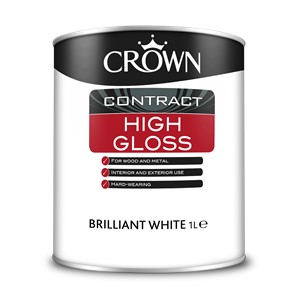 Crown Contract High Gloss is a traditional solvent-borne liquid gloss which provides a tough and durable high sheen finish, which flows beautifully off the brush.