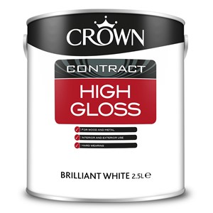 Crown Contract High Gloss is a traditional solvent-borne liquid gloss which provides a tough and durable high sheen finish, which flows beautifully off the brush.