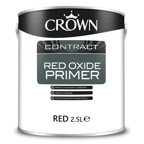 Crown Contract Red Oxide Primer protects against corrosion whilst providing good coverage. Suitable for ferrous metals.