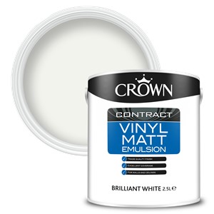 Crown Contract Vinyl Matt is a smooth trade quality emulsion with excellent coverage providing a flat modern non-reflective look.