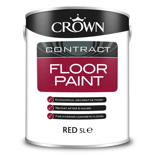 Crown Contract Floor Paint is a quick drying, economical and hardwearing decorative floor paint. Ideal for interior concrete floors in shops, garages and showrooms.