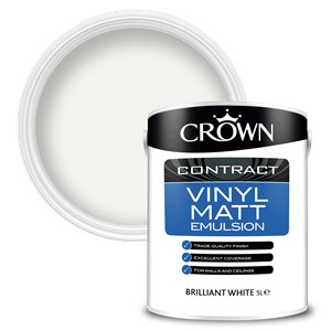 Crown Contract Vinyl Matt is a smooth trade quality emulsion with excellent coverage providing a flat modern non-reflective look.