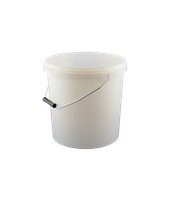 10 litre bucket used for mixing and cleaning, not affected by acetone, dried resin/topcoat is easily removed and bucket can be re-used.
