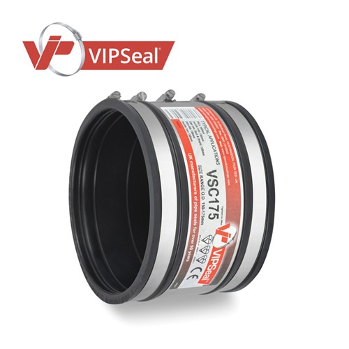 Primarily used in sewers, drains and other low and non-pressurised applications, VIPSeal&#174; standard couplings join pipes of virtually any material or diameter.

Constructed from the highest quality elastomeric rubber, the standard couplings create a leak proof seal. In addition, the couplings are bolstered by stainless steel shear bands, proving shear resistance under heavy earth loads.

All standard couplings comply with BS EN295-4, WIS 4-41-01 and the new BS EN16397 standards.

All our couplings come with same day or next day delivery.

Standard coupling applications: 

As a coupling to join plain ended pipes
Repair damaged sections of pipes
Where a post or lateral connection is required
Where the diameters of pipe differ
Joining short and cut lengths of pipe
Introducing rocker pipes to an outside structure or manhole