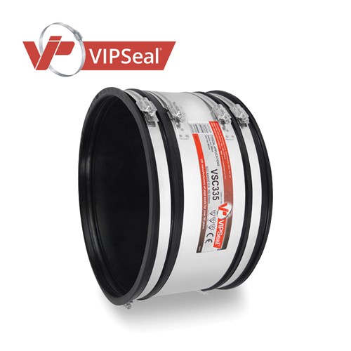 Primarily used in sewers, drains and other low and non-pressurised applications, VIPSeal&#174; standard couplings join pipes of virtually any material or diameter.

Constructed from the highest quality elastomeric rubber, the standard couplings create a leak proof seal. In addition, the couplings are bolstered by stainless steel shear bands, proving shear resistance under heavy earth loads.

All standard couplings comply with BS EN295-4, WIS 4-41-01 and the new BS EN16397 standards.

All our couplings come with same day or next day delivery.

Standard coupling applications: 

As a coupling to join plain ended pipes
Repair damaged sections of pipes
Where a post or lateral connection is required
Where the diameters of pipe differ
Joining short and cut lengths of pipe
Introducing rocker pipes to an outside structure or manhole