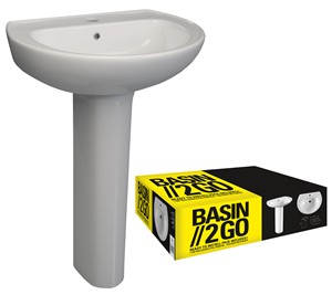 Includes: Basin &amp; Full Pedestal
Comes with 1 Tap Hole
Dimensions: H 812 x W 573 x D 460mm
Made from White Vitreous China