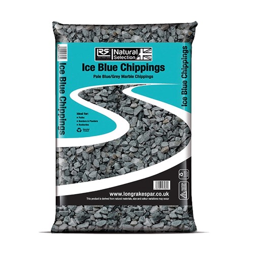 Ice Blue is an angular gravel that has a mixture of pale blue and light grey colour tones. These chippings are 10-20mm in size and are supplied washed. ice Blue is ideal for driveways, rockeries, and borders.