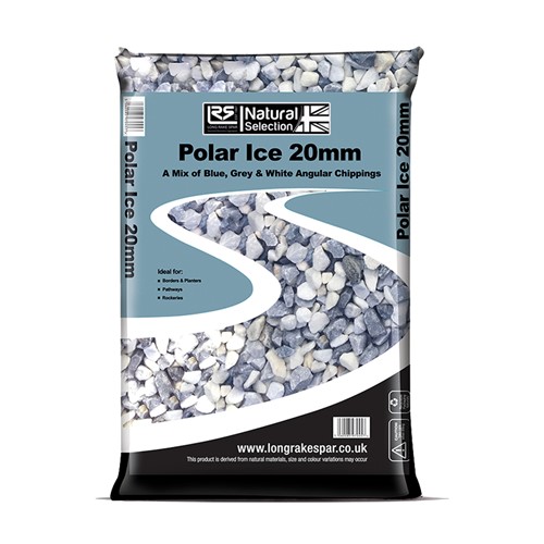 Polar Ice is a stunning mix of light and darker/grey and white chippings. Ideal for driveways, rockeries and borders. This  product is supplied washed.